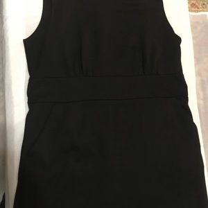 Lined warm black stretch dress with pockets
